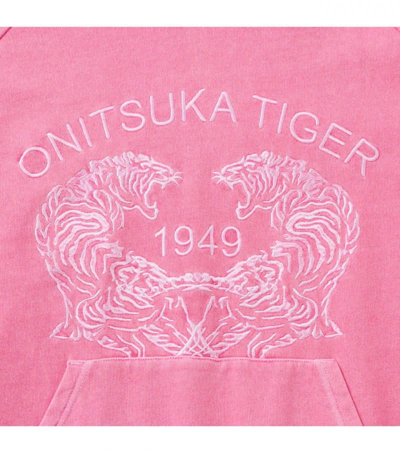 Women's Onitsuka Tiger Sweat Hoodie Pink | 38091-RNLI