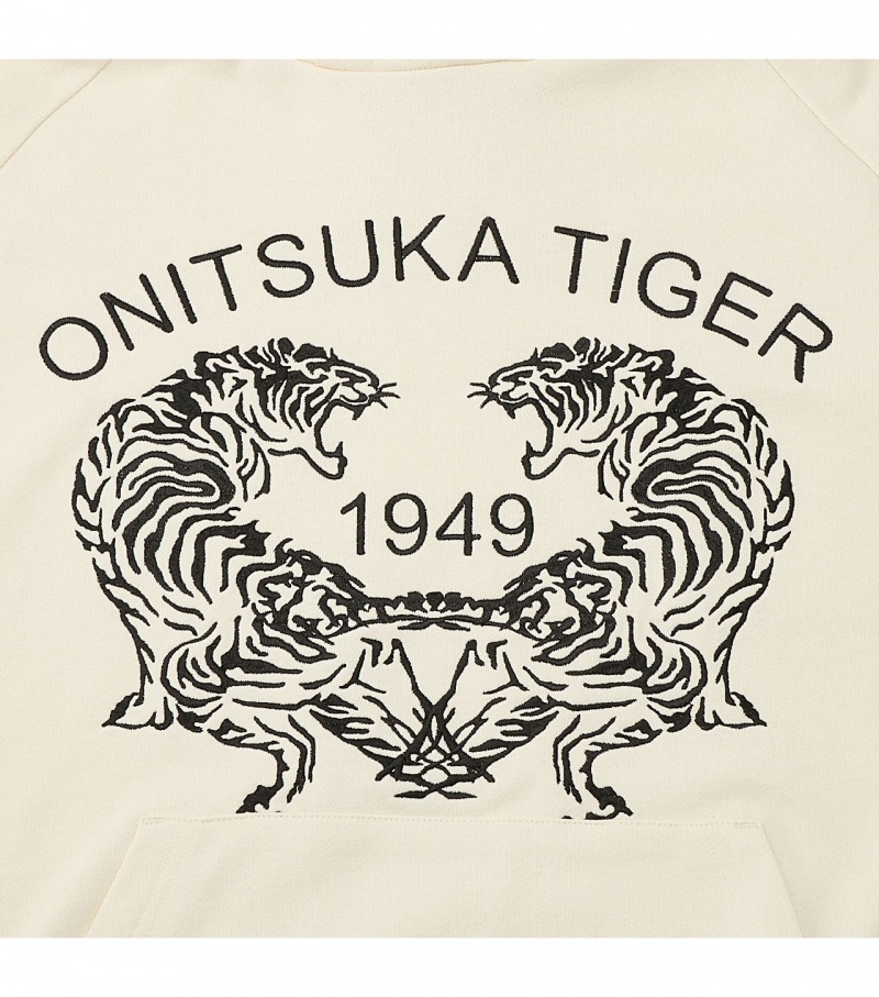 Women's Onitsuka Tiger Sweat Hoodie White | 71542-JCGZ