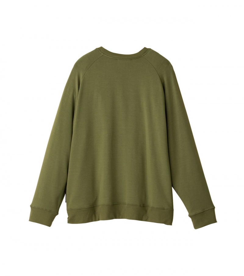 Women's Onitsuka Tiger Sweatshirts Khaki | 29145-FBYD