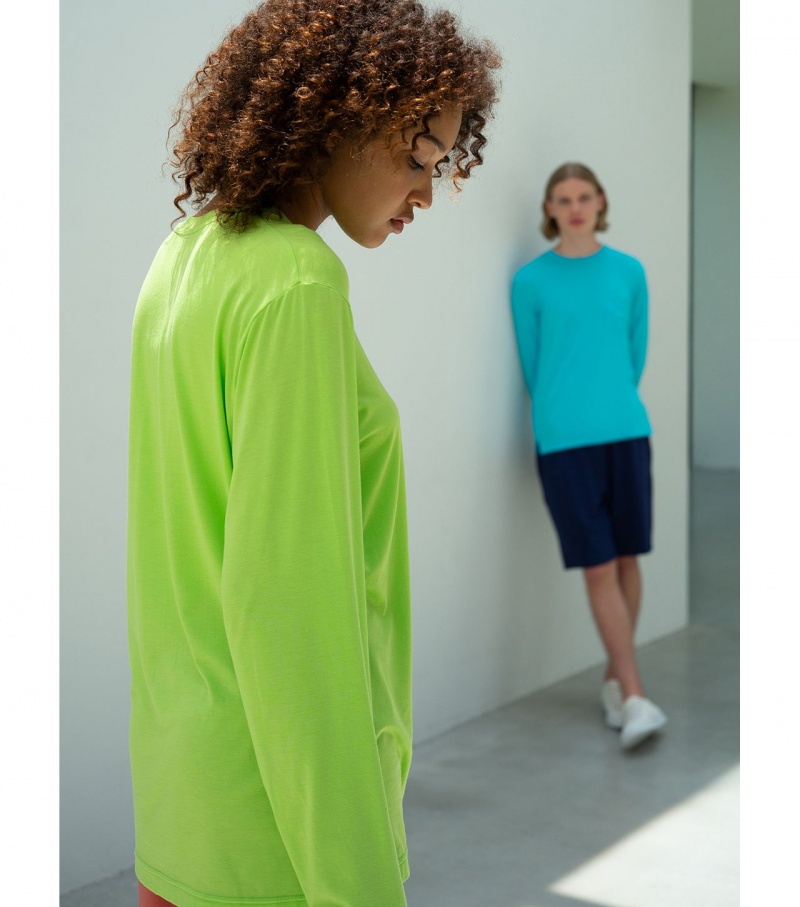 Women's Onitsuka Tiger Sweatshirts Light Green | 45687-JQXD