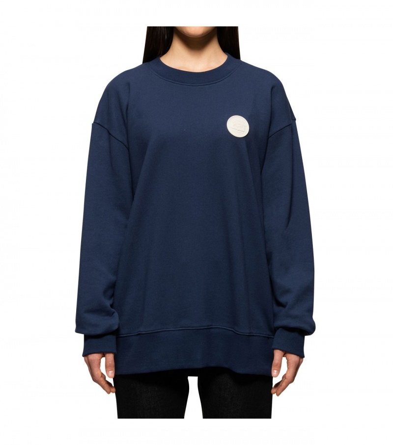 Women's Onitsuka Tiger Sweatshirts Navy | 41259-DGOY