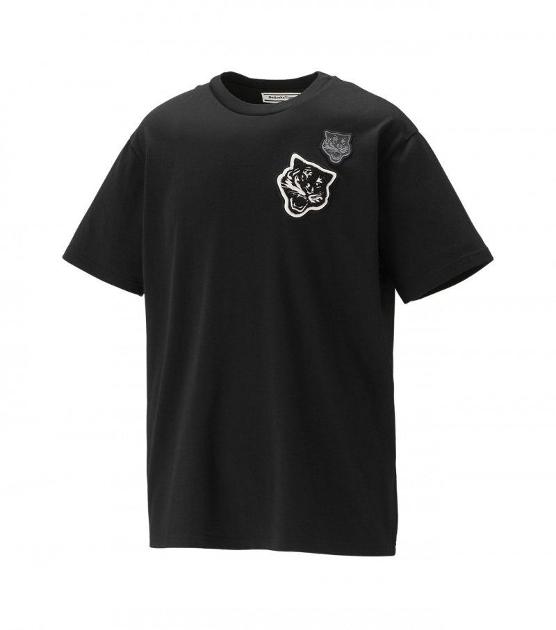 Women's Onitsuka Tiger T Shirts Black | 08945-OXJS