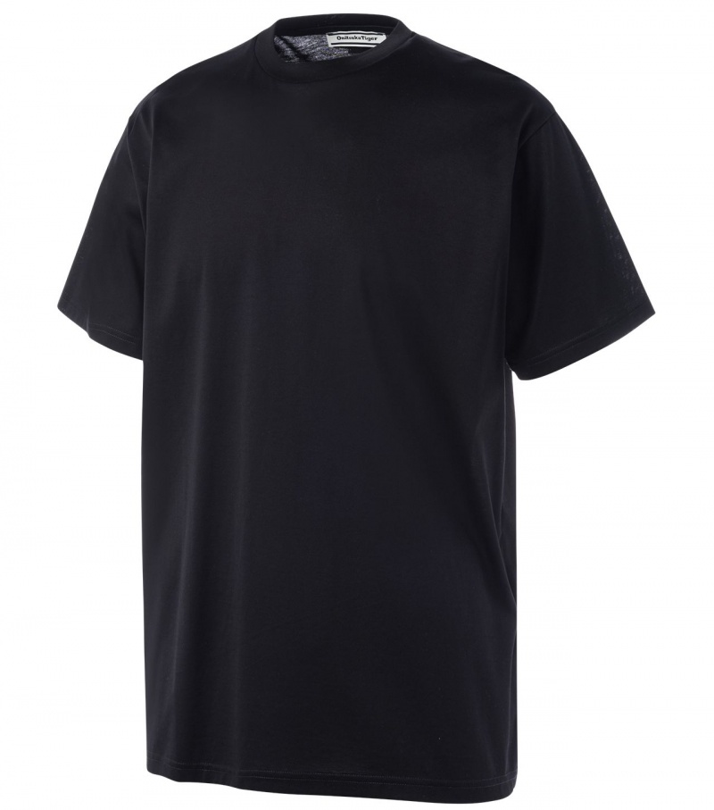 Women's Onitsuka Tiger T Shirts Black | 61374-FKQN