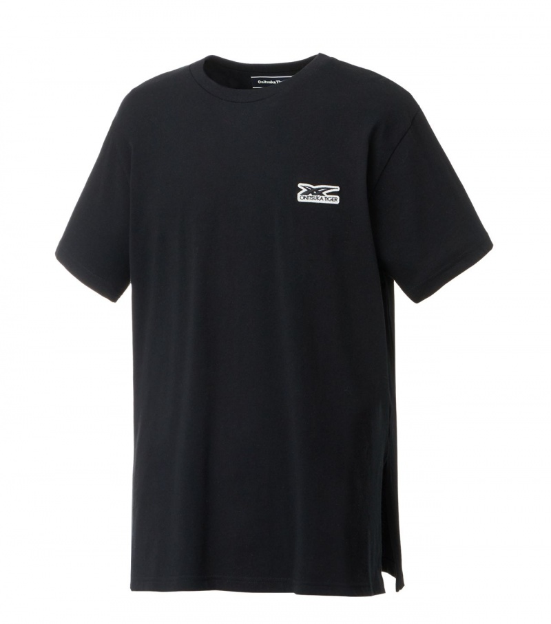 Women's Onitsuka Tiger T Shirts Black | 68297-EDHB