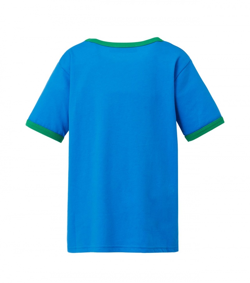 Women's Onitsuka Tiger T Shirts Blue | 18607-SUGX