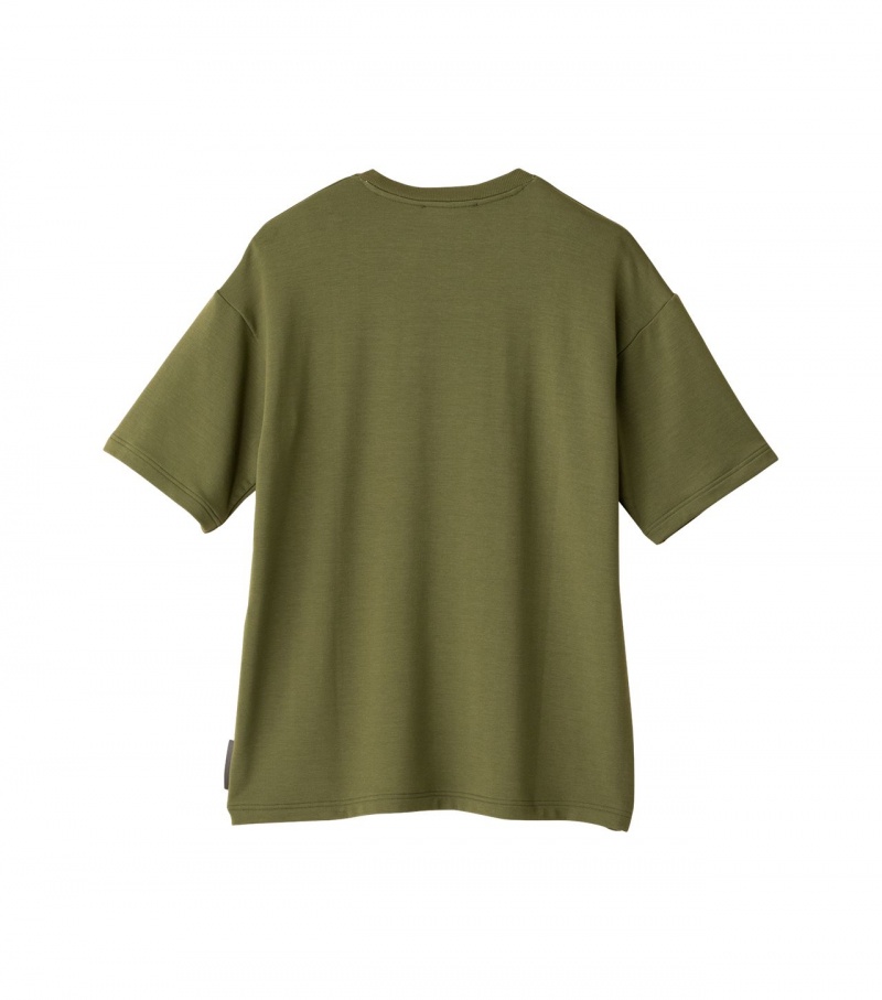 Women's Onitsuka Tiger T Shirts Khaki | 51048-ALDG