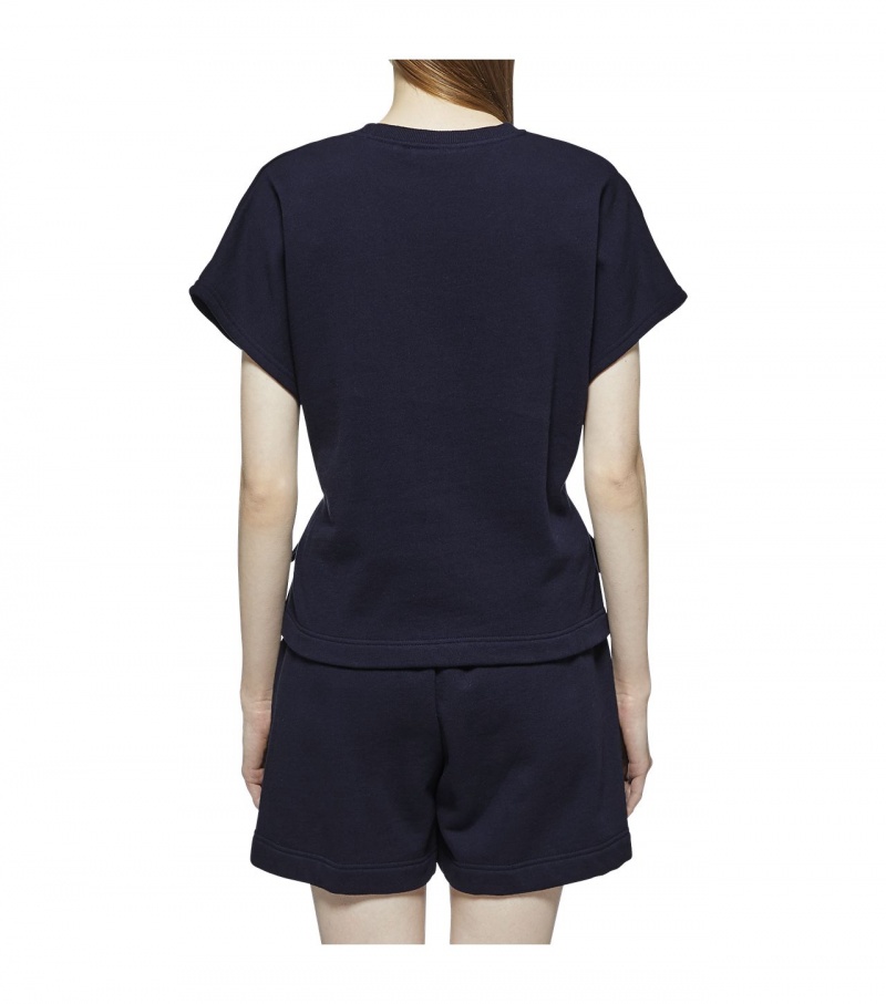 Women's Onitsuka Tiger T Shirts Navy | 21765-JZXW