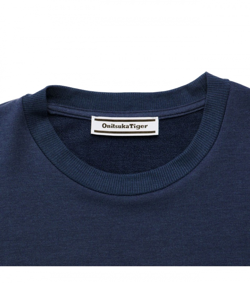 Women's Onitsuka Tiger T Shirts Navy | 51980-CJWY