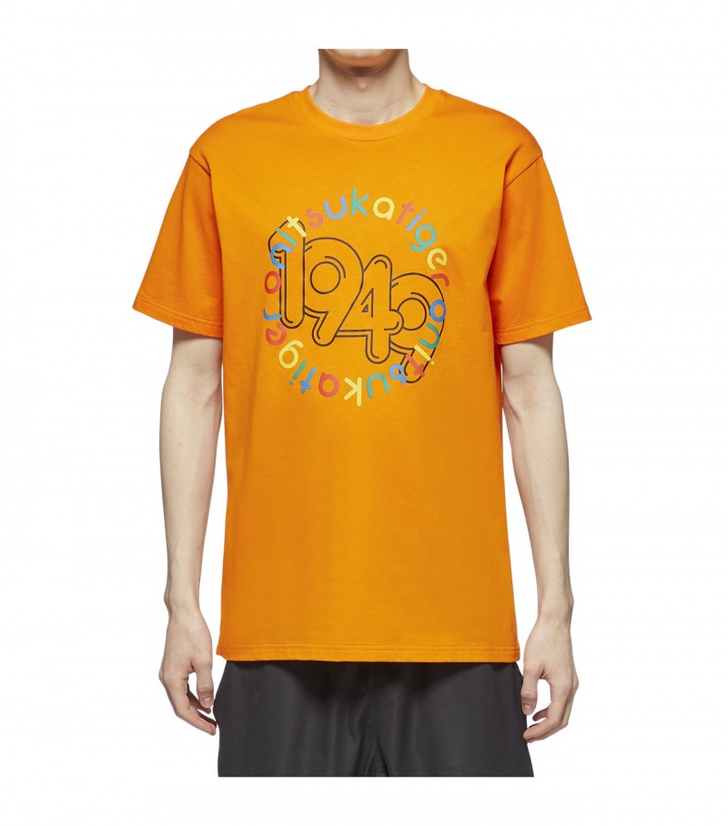 Women's Onitsuka Tiger T Shirts Orange | 85091-GRJU