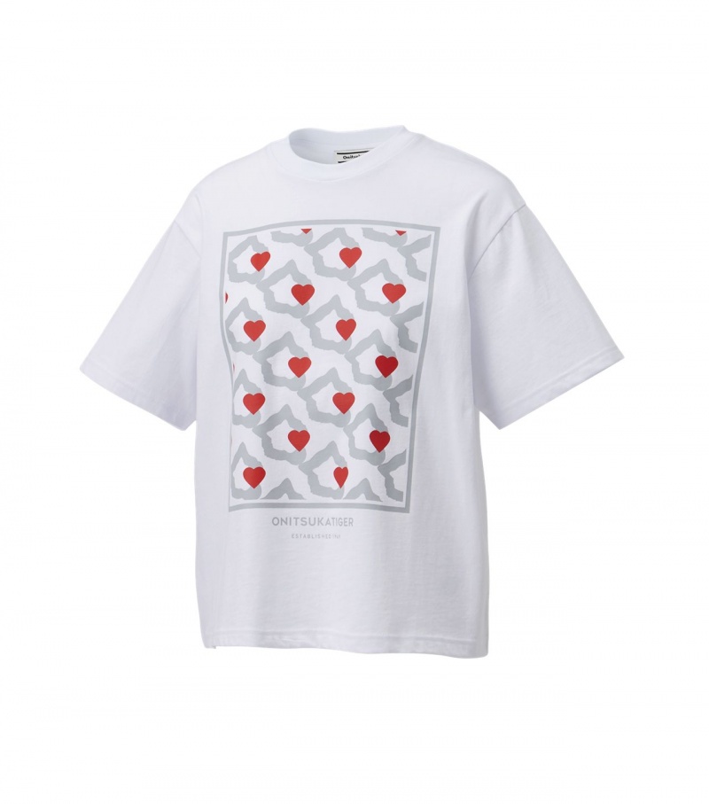 Women's Onitsuka Tiger T Shirts White | 15846-IXLZ