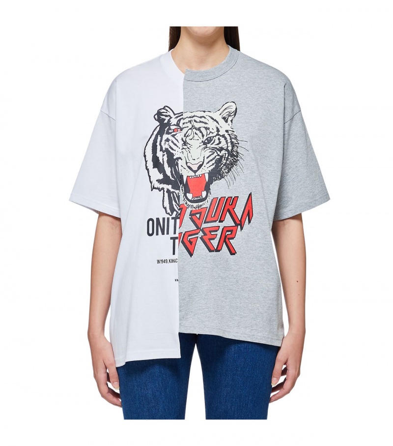 Women's Onitsuka Tiger T Shirts White | 54629-CBHR