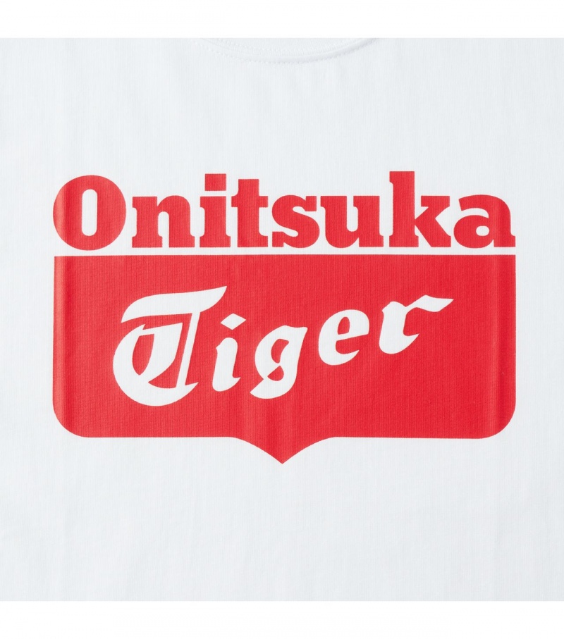 Women's Onitsuka Tiger T Shirts White / Red | 76508-GENY