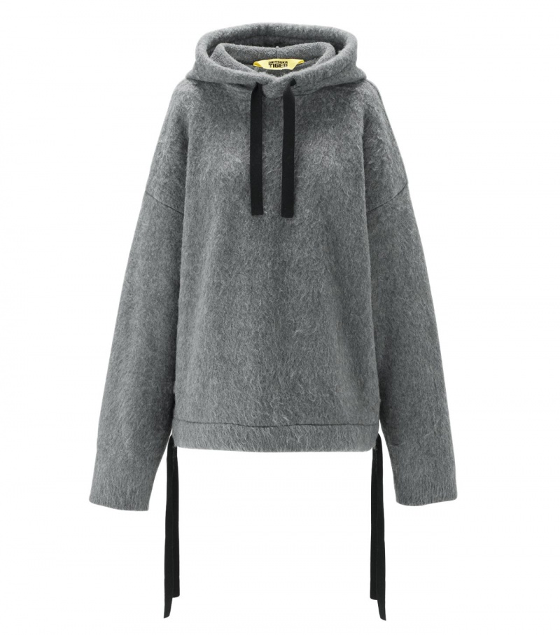 Women\'s Onitsuka Tiger Ws Knit Hoodie Grey | 28756-RIZH