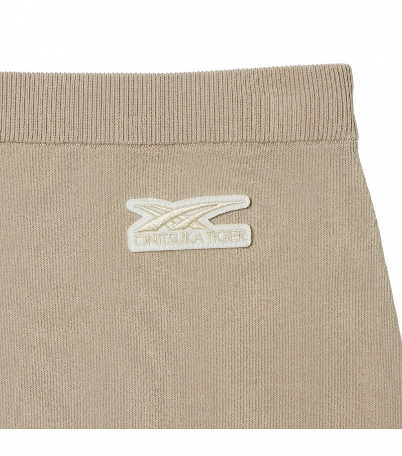 Women's Onitsuka Tiger Ws Knit Skirts Beige | 26805-PIOH