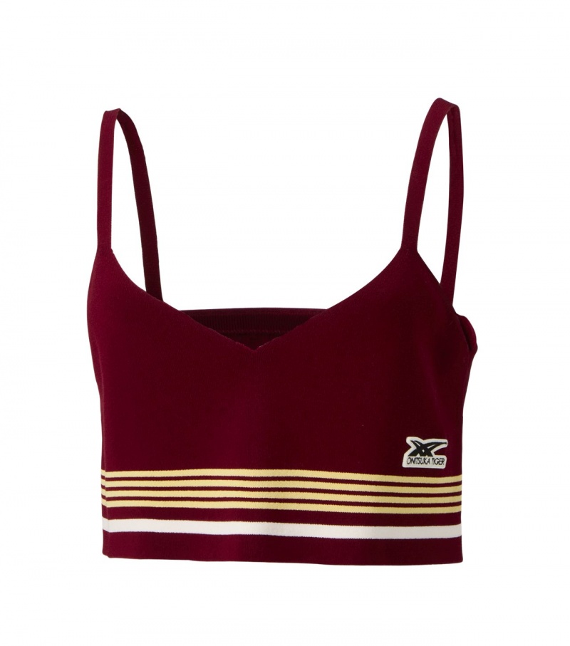 Women's Onitsuka Tiger Ws Knit Tops Burgundy Red | 87342-WEHP