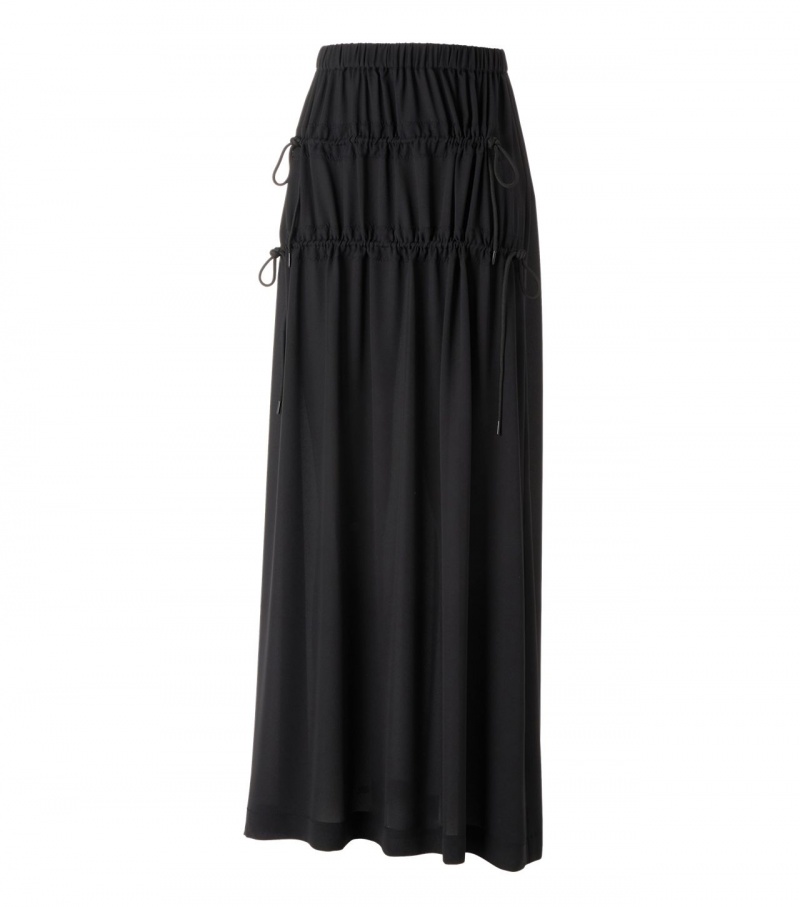 Women's Onitsuka Tiger Ws Long Skirts Black | 34780-ISAL