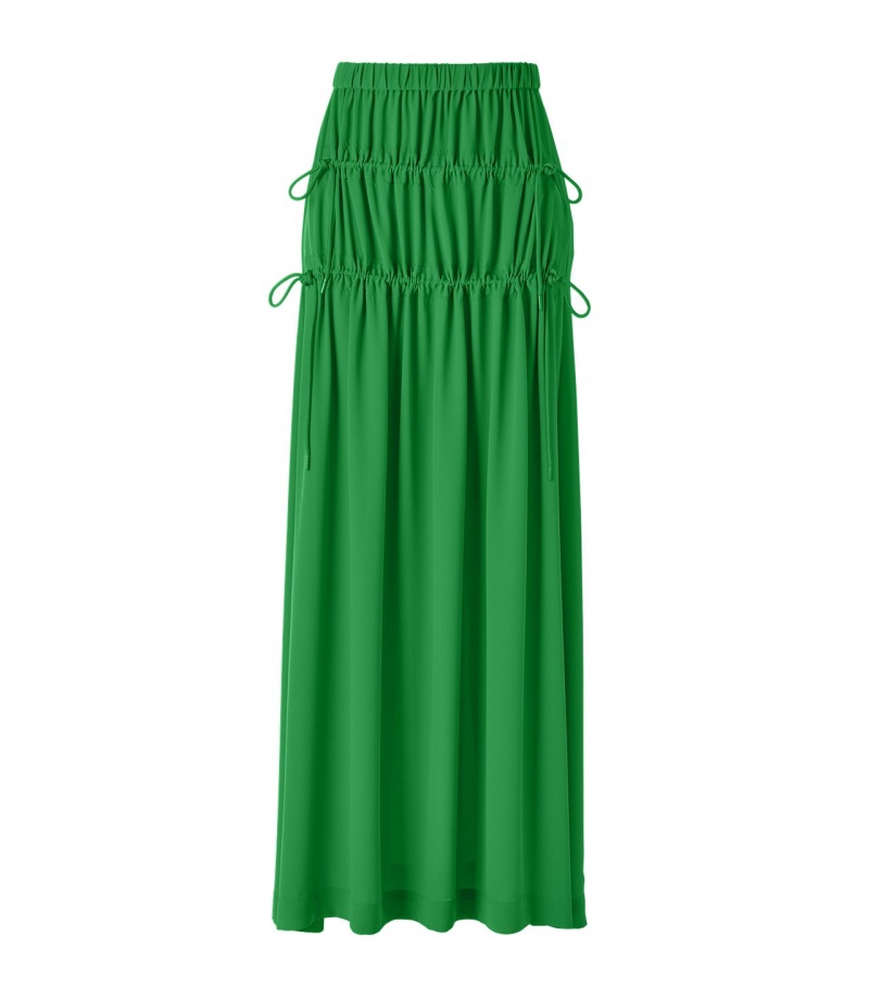 Women\'s Onitsuka Tiger Ws Long Skirts Green | 19620-MDAE