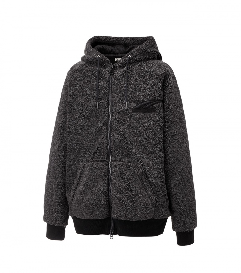 Women's Onitsuka Tiger Zip-Up Hoodie Black | 39254-AXKT